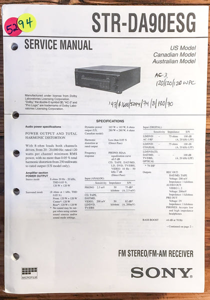 Sony STR-DA90ESG Receiver  Service Manual *Original*