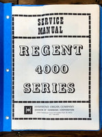 Hammond Organ Regent 4000 Series  Service Manual *Original*