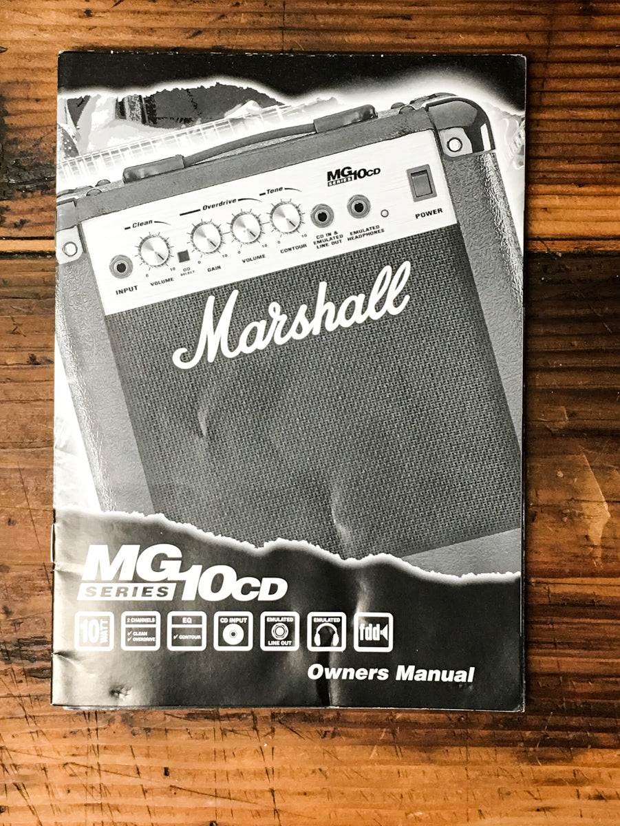 Marshall MG 10 CD Amplifier / Speaker Owners / User Manual *Original*
