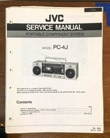 JVC PC-4J 4 J CD Portable System Service Manual *Original*
