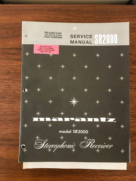 Marantz SR 2000 SR2000 Receiver Service Manual *Original*