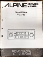 Alpine Model 7162 Car Stereo  Service Manual *Original*
