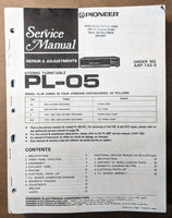 Pioneer PL-05 Record Player / Turntable Service Manual *Original*