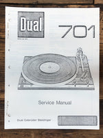 Dual Model 701 Record Player / Turntable Service Manual *Copy*