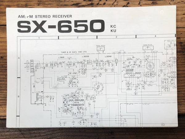 Pioneer SX-650 KC KU Receiver Foldout Service Manual *Original*