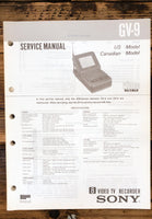 Sony GV-9 Video 8 Cassette Player  Service Manual *Original*