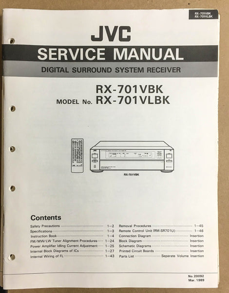 JVC RX-701 VBK LVBK Receiver  Service Manual *Original*