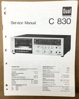 Dual C 830 C830 Cassette Service Manual *Original*