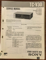 Sony TC-V30 CASSETTE Service Manual *Original*