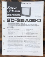 Pioneer SD-25 BK Display  Service Manual *Original*