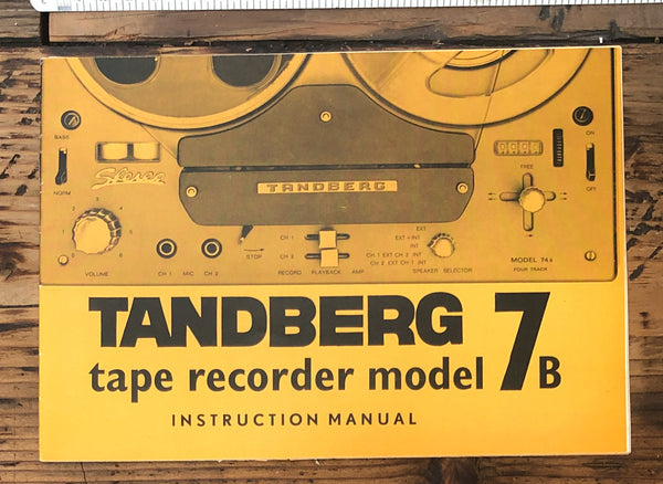 Tandberg Model 7B 7-B Tape Recorder Owner / User Manual *Original* #1
