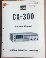 BSR CX-300 Cassette Deck  Service Manual *Original*