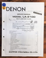 Denon LA-2100 Multi Laser Disc Player  Service Manual *Original*