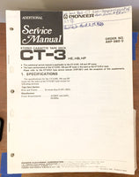 Pioneer CT-3 Cassette  Service Manual *Original* #2