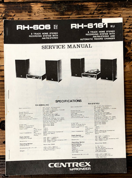 Pioneer RH-606 RH-6161 Stereo  Service Manual *Original* #2