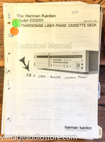 Harman Kardon CD201 CD201 Cassette  Service Manual *Original*