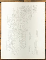 Fender 300 Watt Guitar and Bass Amplifier Schematic Sheet  *Original*