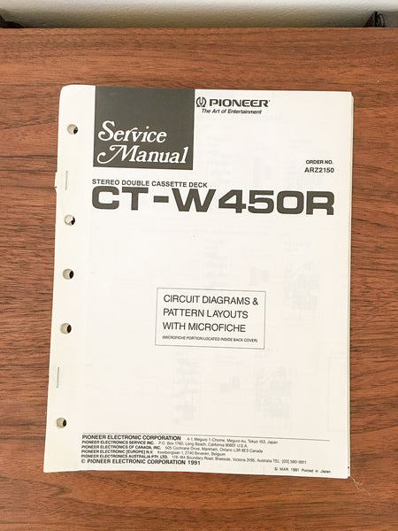 Pioneer CT-W450R Cassette Service Manual *Original* #1