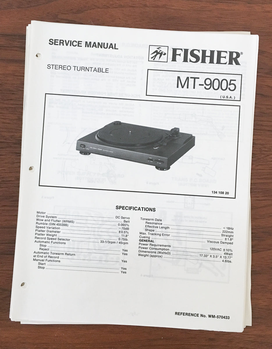 Fisher MT-9005 Record Player / Turntable Service Manual *Original* #2
