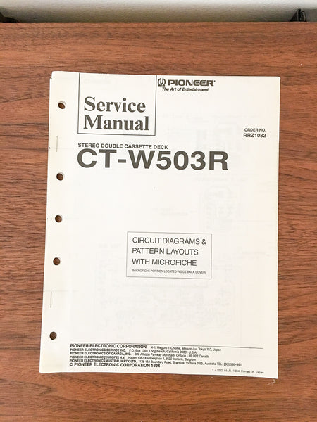 Pioneer CT-W503R Cassette Service Manual *Original*