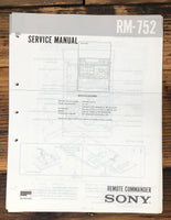 Sony RM-752 Remote Control  Service Manual *Original*