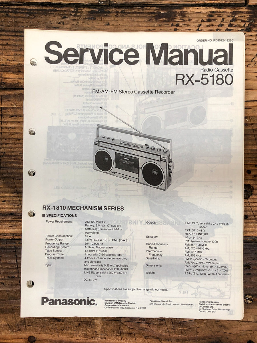 Radio / Boombox Service Manual *Original* – Vintage Audio Store ...