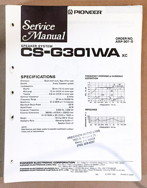 Pioneer CS-GW01WA SPEAKER Service Manual *Original*