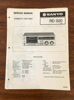Sanyo RD S20 Cassette Deck Service Manual *Original*