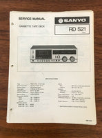 Sanyo RD S21 Cassette Deck Service Manual *Original*