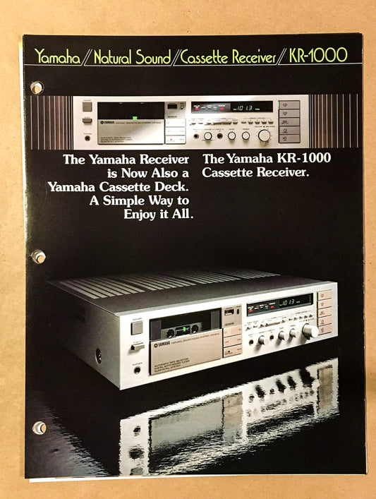Yamaha KR-1000 Cassette Receiver  Dealer Brochure *Original*