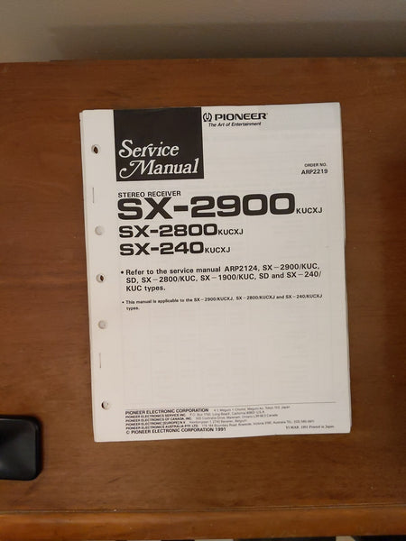 Pioneer SX-2900 SX-2800 SX-240 Receiver Service Manual *Original* #1