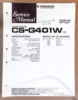 Pioneer CS-G401W SPEAKER Service Manual *Original*