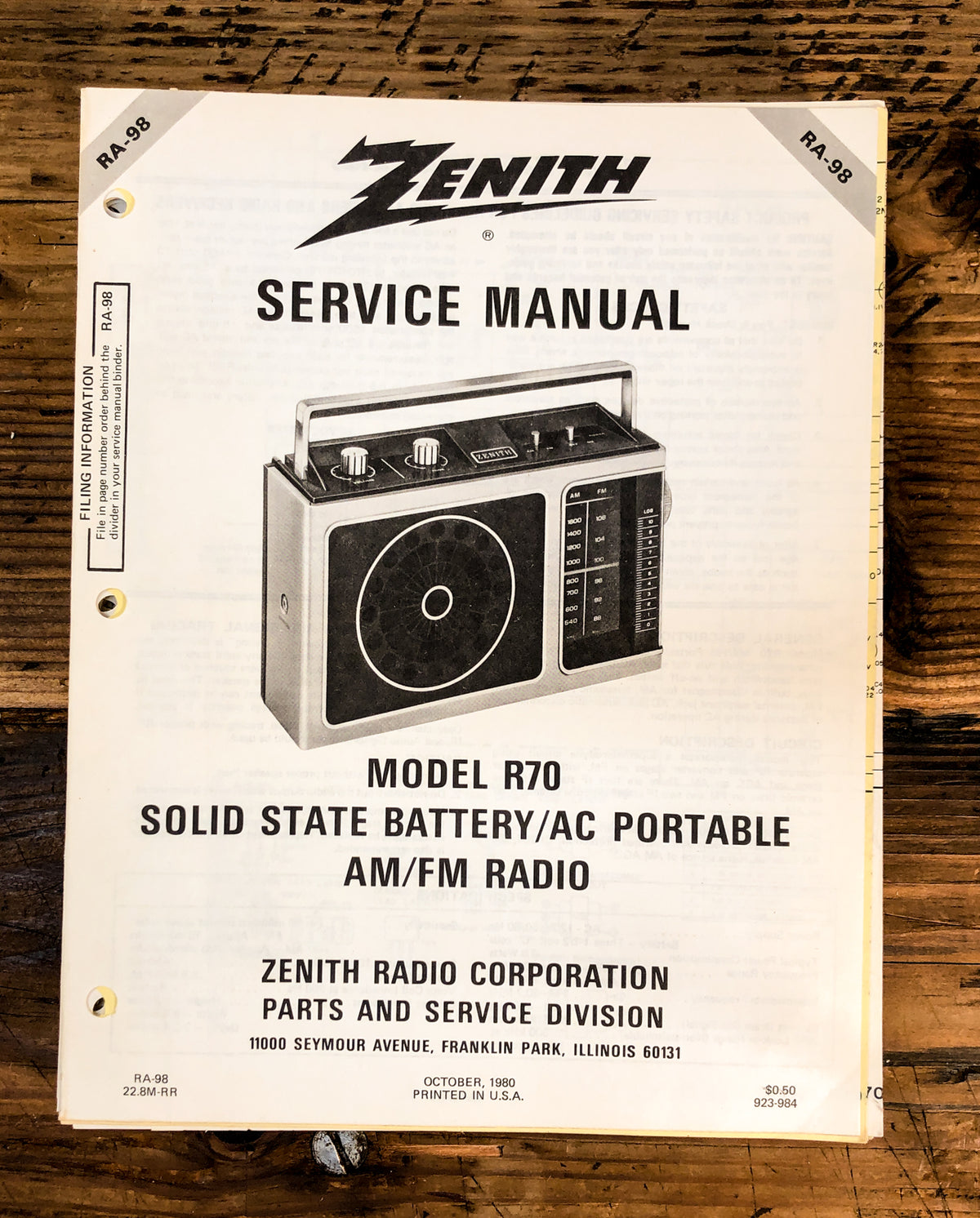 Radio Service Manual *Original* – Vintage Audio Store - Vintage Service Manuals, Stereo ...