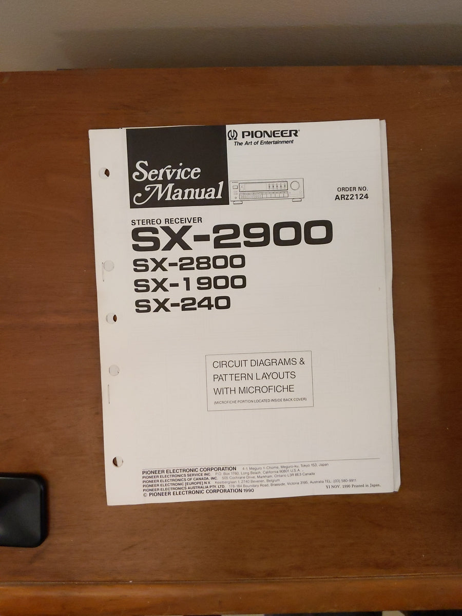 Pioneer SX-2900 SX-2800 SX-240 Receiver Service Manual *Original* #2