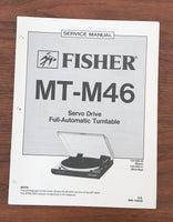 Fisher MT-M46 Record Player / Turntable Service Manual *Original*