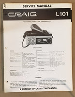 Craig Model L101 CB Transceiver Service Manual *Original*