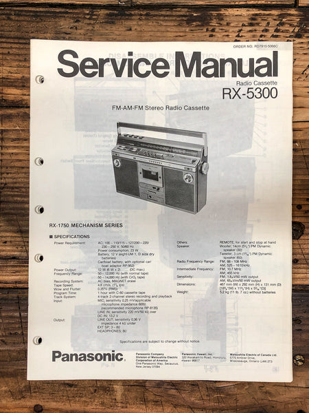 Panasonic RX-5300 Radio / Boombox  Service Manual *Original*