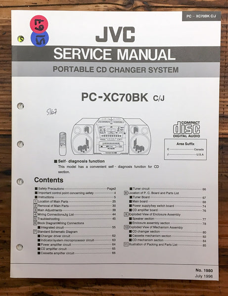 JVC PC-XC70 BK Stereo  Service Manual *Original*