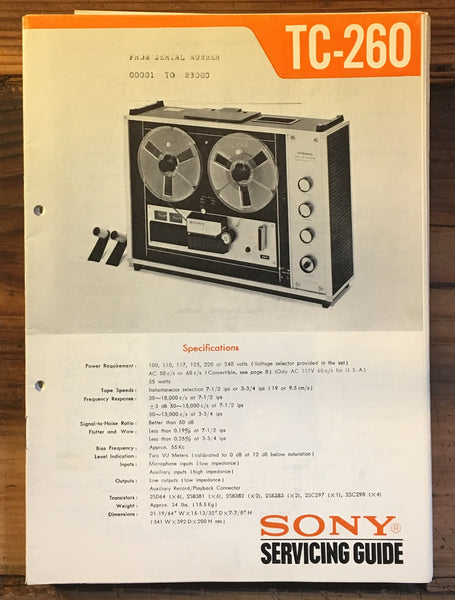 Sony TC-260  Service Manual *Original*