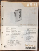 Sony WM-F1 Cassette Service Manual *Original*