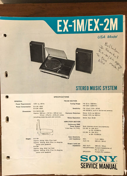 Sony EX-1MEX-2M Stereo System  Service Manual *Original*
