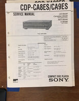 Sony CDP-CA8ES CDP-CA9ES CD Player Service Manual *Original*