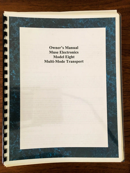 Muse Electronics Model 8 / Eight Multi Transport Owners Manual *Original*