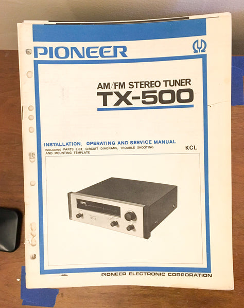 Pioneer TX-500 Tuner Service Manual *Original*
