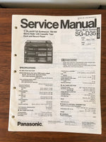 Panasonic SG-D35 Stereo Service Manual *Original*