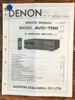 Denon AVC-700 AV Amplifier  Service Manual *Original*