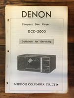 Denon DCD-2000  Service Manual *Original*