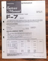 Pioneer F-7 Tuner  Additional Service Manual *Original*