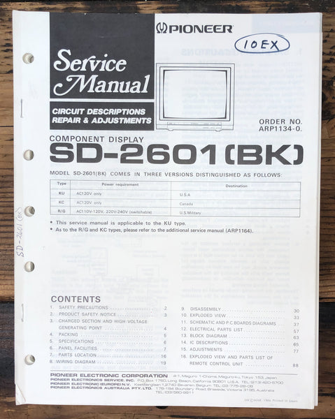 Pioneer SD-2601 BK Display  Service Manual *Original* #1