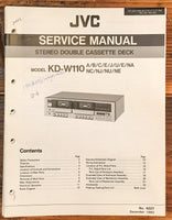 JVC KD-W110 Cassette Deck  Service Manual *Original* #1